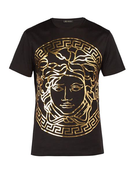 versace shirt medusa gold|versace medusa print t shirt.